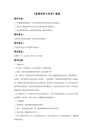 冀少版五年級上冊音樂《真善美的小世界》教案.doc