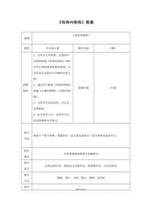 人音版二年級上冊音樂《母雞叫咯咯》教案2.doc