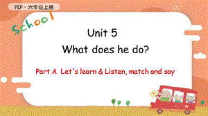 人教PEP版六年級上冊英語Unit 5 A Let's learn & Listen, match and say教學課件.pptx