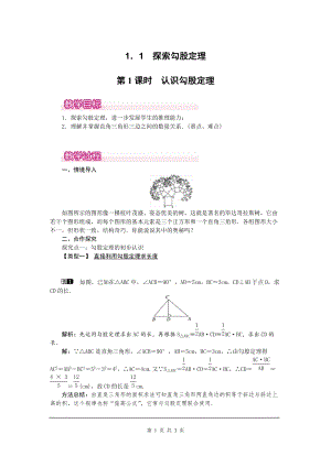 北師大版八上數學1.1第1課時 認識勾股定理1_教案.doc