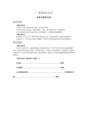 人教版二年級上冊數學3.角的初步認識 教案.doc