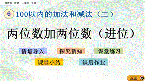 蘇教版一年級下冊數學6.8兩位數加兩位數（進位）_教學課件.pptx
