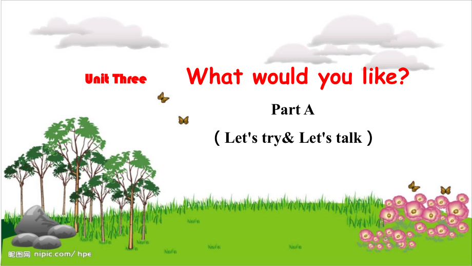 人教PEP版五上英語Unit 3 Part ALet's try & Let's talk教學課件.rar