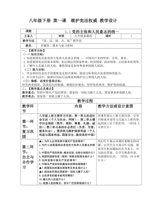 人教部編版八年級下冊道德與法治教案（全冊共68頁）.docx