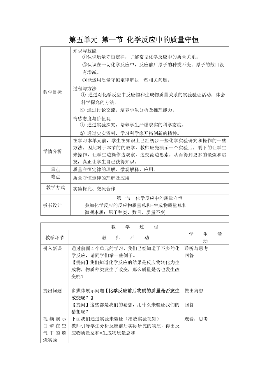 魯教版九上化學第一節化學反應中的質量守恒獲獎課件ppt+教案-虞老師省級公開課.rar