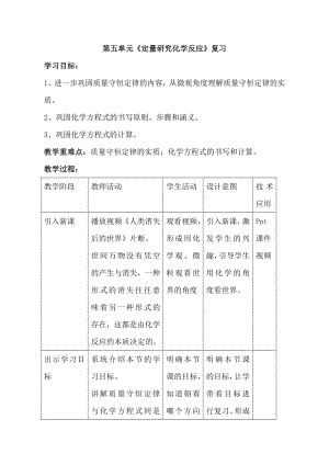 魯教版九上化學整理與復習 教案-王老師獲獎課.doc