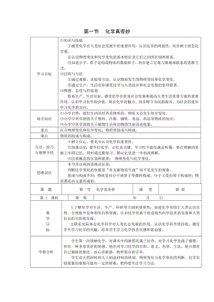 魯教版九上化學(xué)第一節(jié) 化學(xué)真奇妙 教案-陳老師獲獎?wù)n.doc
