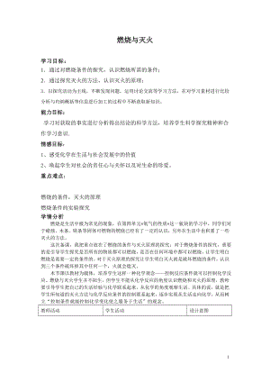 魯教版九上化學(xué)第一節(jié) 燃燒與滅火 教案-丁老師獲獎?wù)n.doc