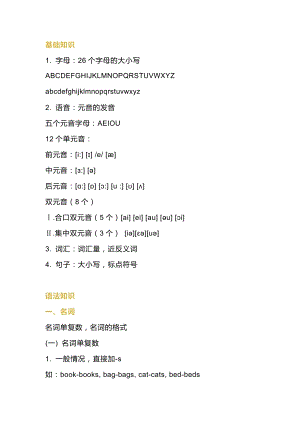 小學英語考試知識點大全.docx