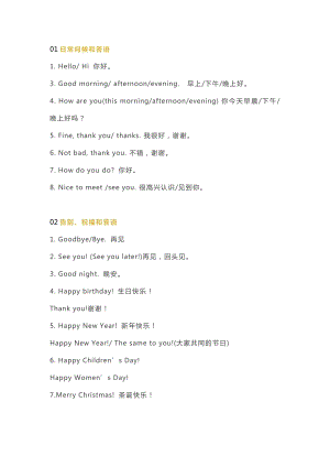 小學英語對話題扣分項.docx