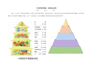 教科版四年級上冊科學3、《6營養要均衡》實驗記錄單【普通版】.docx