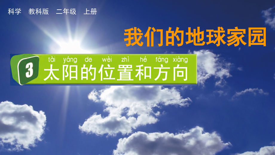 教科版二上科學(xué)1.3太陽的位置和方向課件含視頻素材.rar