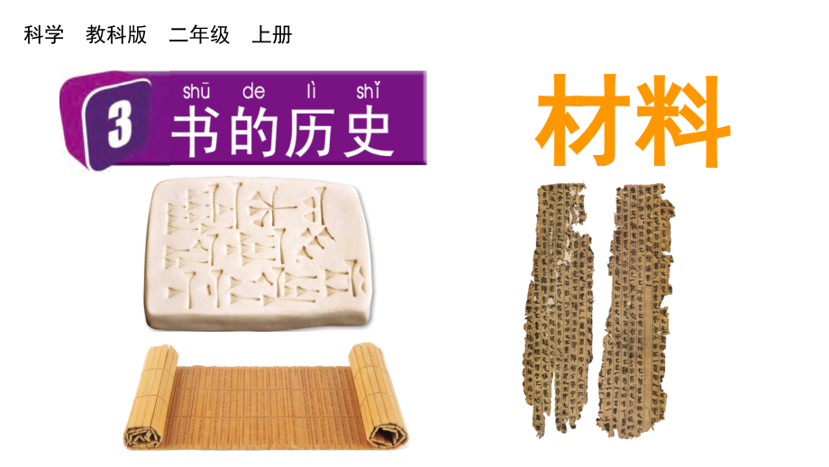 教科版二上科學2.3書的歷史課件含視頻素材.rar