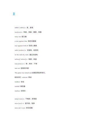 初中英語1600詞匯詳解-R.docx