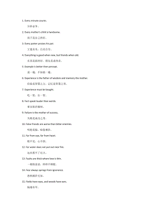 初中英語作文素材：150條經(jīng)典諺語.docx