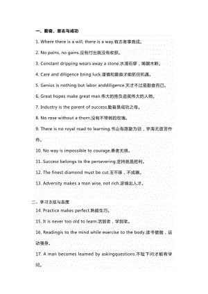 初中復(fù)習(xí)英語專題之100條諺語.docx