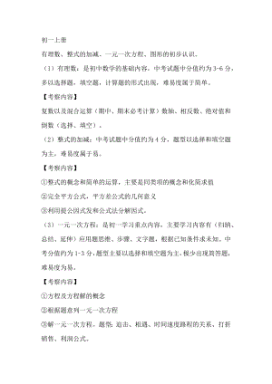初中數學三年六冊必考內容整理.docx