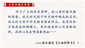 部編版九上語文2《我愛這土地》課件（江西市級優質課）.pptx