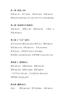 初二語文上冊20課生字詞匯總.docx