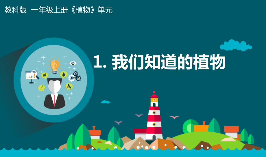 教科版一年級上冊科學1.1我們知道的植物 課件+教案+素材.rar