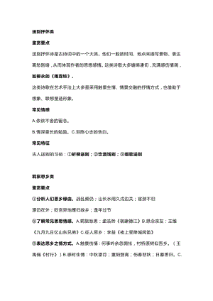 初中語文古詩詞常考的9種情感+答題套路.docx