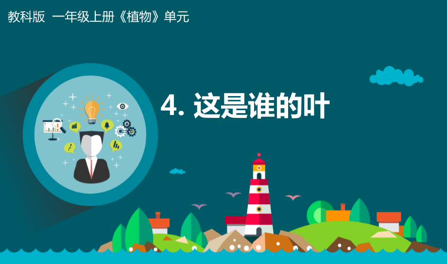 教科版一年級上冊科學1.4這是誰的葉 課件+教案+素材.rar