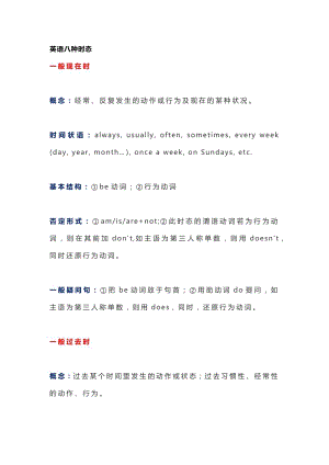 初中英語最齊全的時態總結.docx