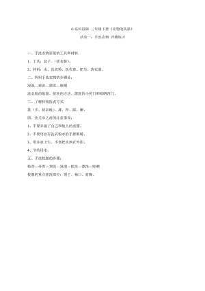 小學綜合實踐活動-手洗衣物-袁-評測練習.doc