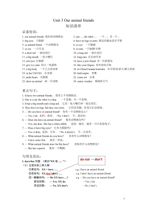 譯林版五年級上英語Unit 3知識點梳理+重難點鞏固提優.docx