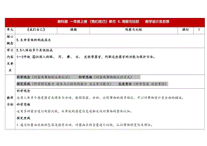 24新教科版一年級(jí)上冊(cè)科學(xué)2.6《觀察與比較》表格式教學(xué)設(shè)計(jì).docx