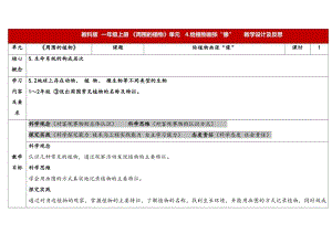 24新教科版一年級上冊科學1.4《給植物畫張“像”表格式教學設計.docx