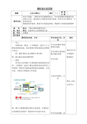 蘇科版七年級信息技術(shù)2.1認(rèn)識計算機(jī)2教案.doc