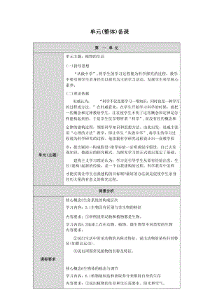 人教版鄂教版科學(xué)二年級上冊一單元《植物的生活》大單元教學(xué)設(shè)計.docx