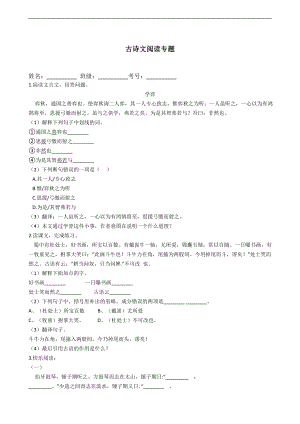 古詩專題練習-小升初語文8（含答案）.docx