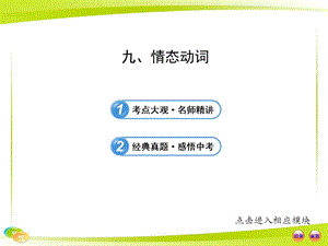 中考英語語法專題復習課件：九 情態動詞.ppt