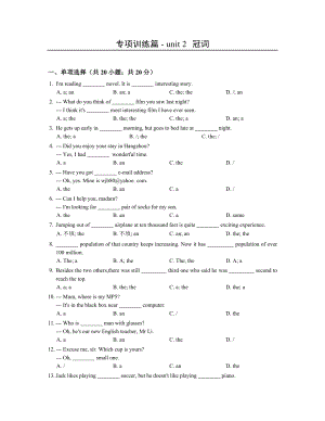 中考英語詞匯語法專題訓練冠詞.docx
