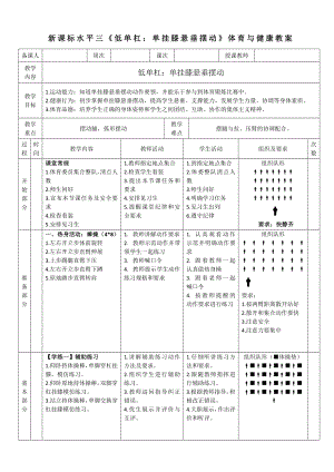 19水平三《低單杠：單掛膝懸垂擺動》教學設計18.docx
