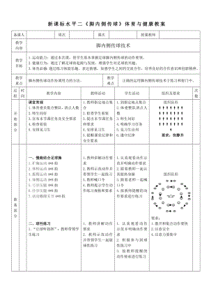31水平二足球腳內(nèi)側(cè)傳球教案.docx