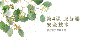 浙教版九年級信息科技第4課 服務器安全技術-課件.pptx