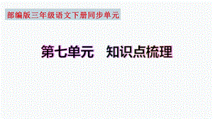【復(fù)習(xí)總課件】部編版三年級語文下冊第七單元知識點(diǎn)梳理（課件）(共38張PPT).pptx