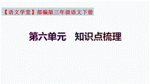 【復習總課件】部編版三年級語文下冊第六單元知識點梳理（課件）(共40張PPT).pptx