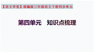 【復(fù)習(xí)總課件】部編版三年級語文下冊第四單元知識點(diǎn)梳理（課件）(共38張PPT).pptx