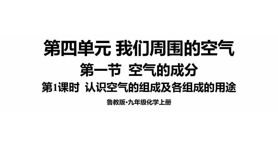 魯教版九年級上化學4.1.1 認識空氣的組成及各組成的用途 課件.rar