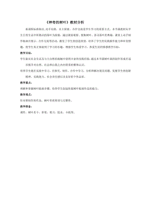 小學綜合實踐活動-神奇的樹葉-司-教材分析.doc
