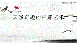 七至九年級美麗陽江課件：第二十課天然奇趣的根雕藝術.pptx