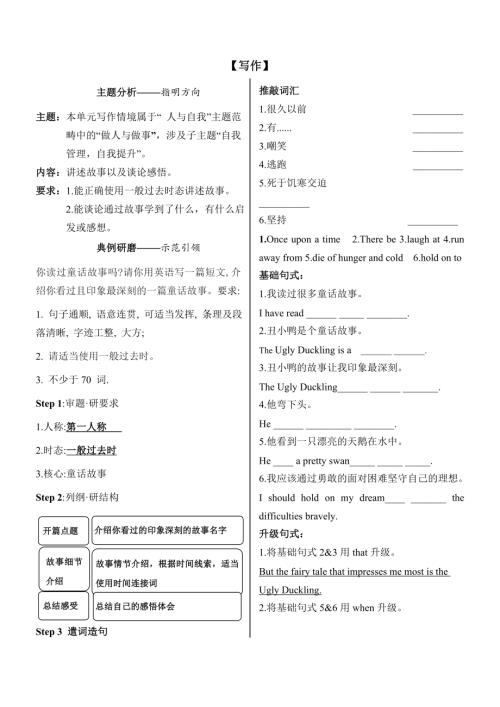 Unit8Once upon a time寫作指導實戰演練加例文2024-2025學年人教版英語七年級下冊.docx