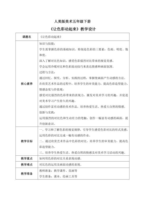 人美版小學(xué)美術(shù)五年級下冊4.《讓色彩動起來》教學(xué)設(shè)計.docx