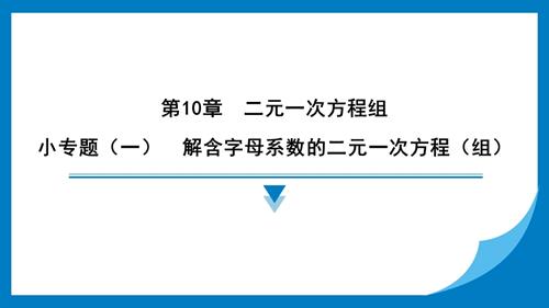 25春蘇科版七年級(jí)下冊(cè)數(shù)學(xué)小專題（一）解含字母系數(shù)的二元一次方程（組）習(xí)題課件.pptx