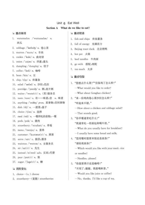 魯教版六年級下冊英語單詞背誦默寫清單 Unit 6.pdf