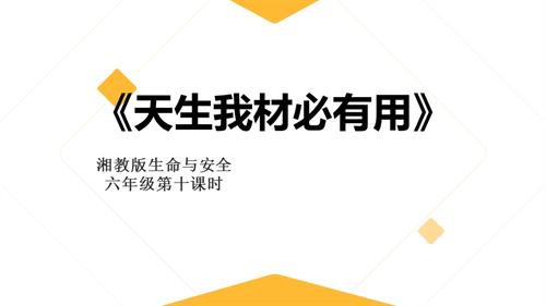 湘教版六年級(jí)上冊(cè)生命與安全10.天生我材必有用課件.pptx